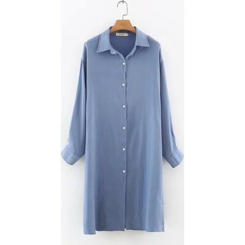 Plus size solid Rose red blue fashion women loose blouse 2021 New spring autumn casual long ladies shirts female tops