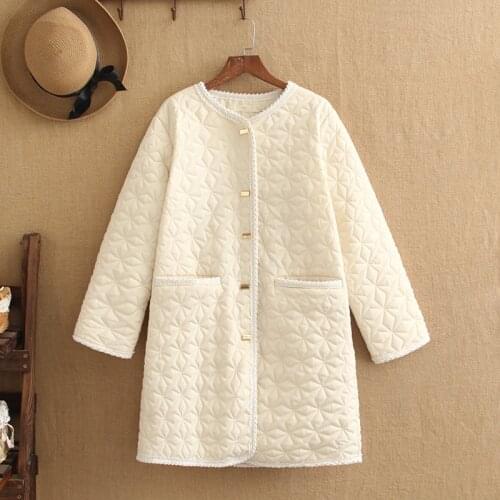 Large Womens Winter Wear New Mid-Length Cotton-Padded Clothes Women Underwear With Bottom Jacket Plus Size 220 Pounds Of Women