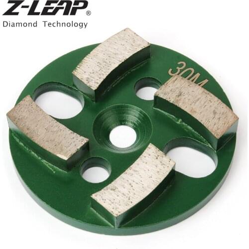 Z-LEAP 3" 80mm 3pcs Diamond Grinding Blocks Kit 4 Spiral Segments Metal Bond Floor Polishing Pads For Concrete Terrazzo Stone