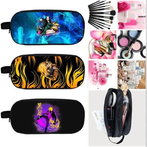 3D Anime Cartoon One Piece Anime Pencil Case Women HandBag Make Up Box Cosmetic Doc Hip Hop School Supplies Beauty Kawaii Case