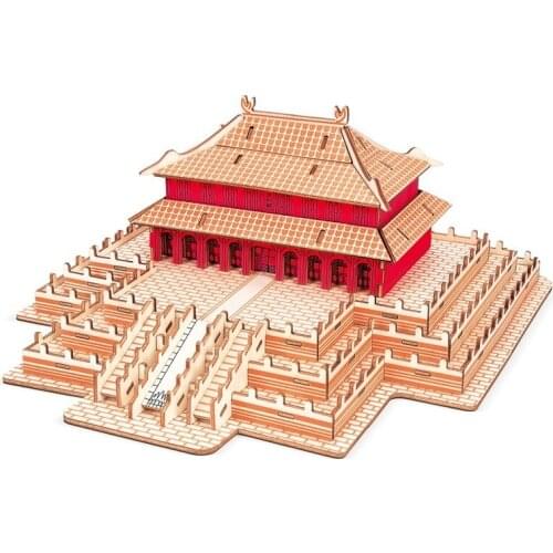 DIY Craft Assembly Construction Sets Wooden 3D Puzzle Model Architecture Hobbies Building Toys Teens Adult Jigsaw Famous Palace