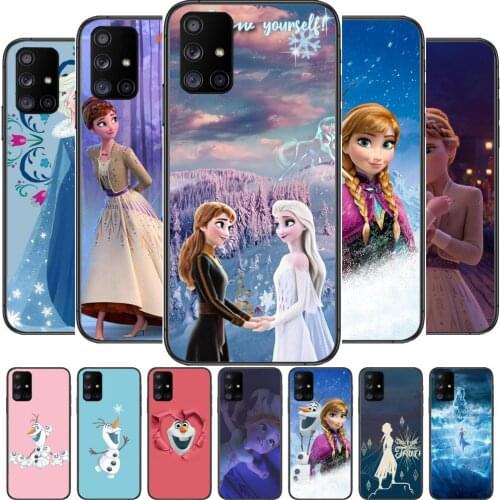 Elsa and Anna Frozen Disney Phone Case Hull For Samsung Galaxy A50 A51 A20 A71 A70 A40 A30 A31 A80 E 5G S Black Shell Art Cell C