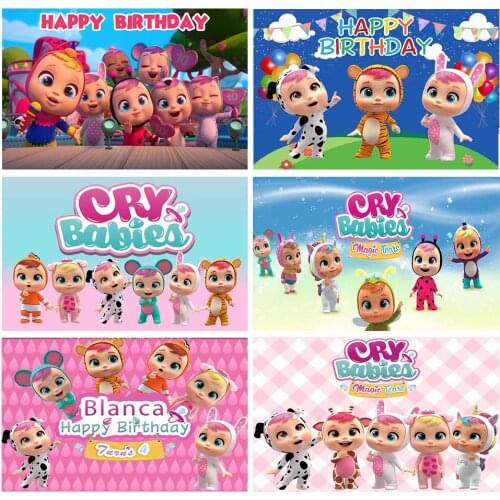 Woncol Cry Baby Magic Tears Photo Backdrops Happy Birthday Photography Backgrounds Balloons Flags Photo Booth Props
