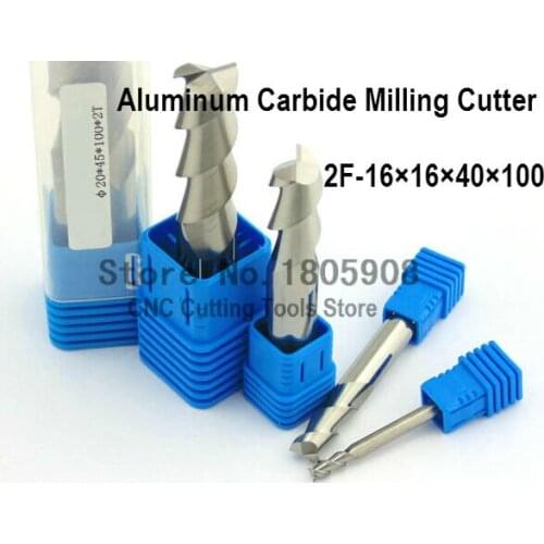 2 Flute 2F*16*16*40*100 CNC tool tungsten alloy milling cutter special flat aluminum alloy cutter aluminum alloy milling cutter