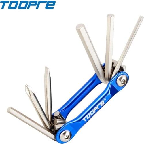TOOPRE Mountain Bike Blue TL-833 6 In 1 Multifunction Tool Chromium Vanadium Steel Allen Wrench 92g Iamok Bicycle Parts
