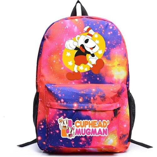 Anime Cuphead Canvas Backpack Casual Schoolbag Packsack High Quality Teenger Unisex Student Travel Laptop Bag