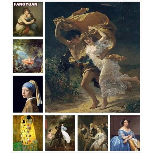 World Famous Oil Painting 5D Diy Diamond Mosaic Full Diamond Embroidery Cross Stitch Kits Rhinestone Art Pictures Home Decor