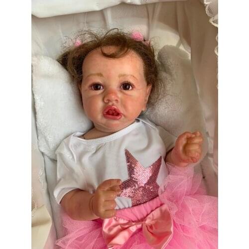 Bebes 56CM 100% hand-made doll detailed painting full body soft silicone reborn baby toddler doll lifelike collectible art doll