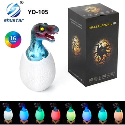 Dinosaur Lamp 3D Printing Night Light Rechargeable 3 Color/16 Color Induction Table Lamps Decoration Child Gift Remote LED Light