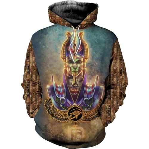 Printed Eye Of Horus God 3D Print Graphic Hoodie Men 2021 Sweatshirt Streetwear Oversize 5XL Casual Zip Pullover Harajuku Hoodie
