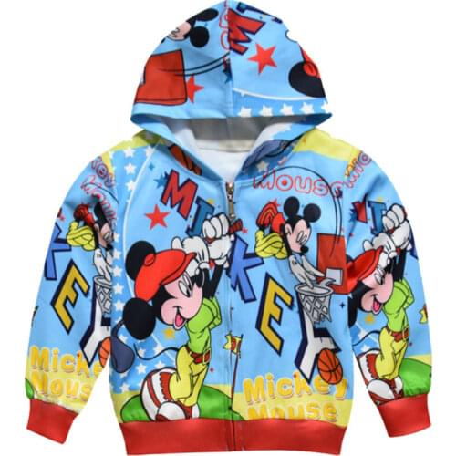 New Baby Girls Hoodies Sweatshirt Kids Boys Cartoon Minnie Mickey Cotton Full Fashion zipper Sweatshirt Kids Children Clothing