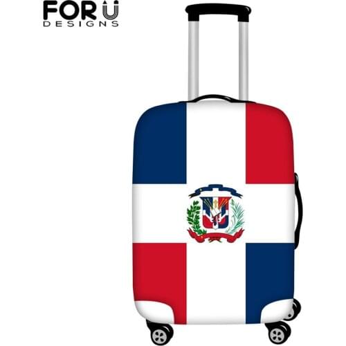 FORUDESIGNS Thicker Suitcase Cover For 18-32 Inch Dominican Republic Flag Travel Accessories Luggage Cover Dustproof Cover
