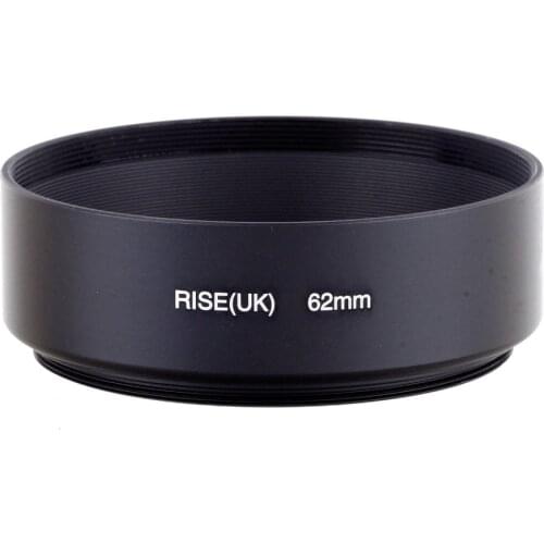 RISE(UK) 62mm Standard Screw-in Metal Lens Hood for Canon Nikon Sony Pentax