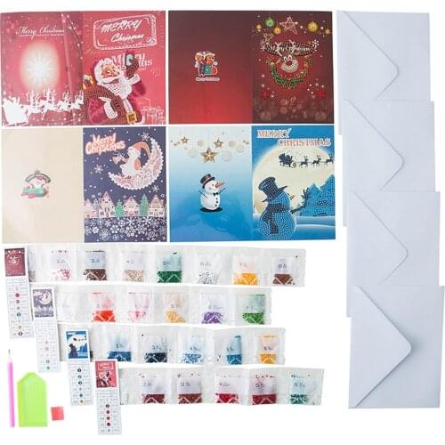 Christmas Card Diamond Painting Christmas Tree Santa Claus Full Drill New Year