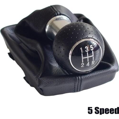 Car 5 Speed 6 Speed Manual Car Gear Shift Knob Lever Stick Shifter HandBall For Audi A4 B6 B7 2000-2008 With Gaiter Boot Cover