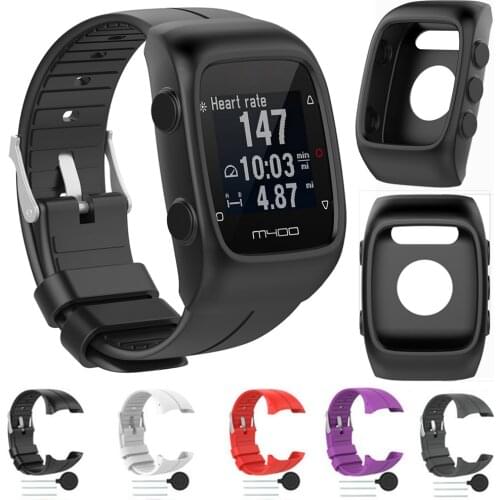 For Polar M430 M400 Silicone Wrist Band Strap Band Bracelet Shockproof Soft TPU PProtective Case Cover Replacement Watchband