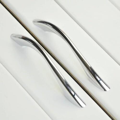 Modern Bathroom Kitchen Drawer Pull Handles Silver Chrome Dresser Pulls / Cabinet Handles Pulls Knobs Door Knob 128 mm