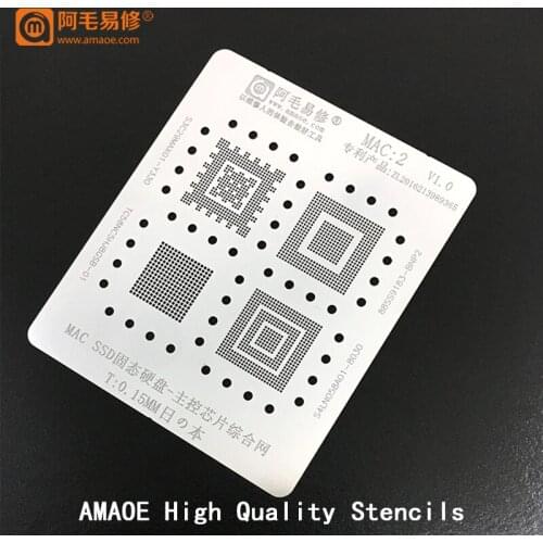 For Macbook SSD BGA Stencil Reballing IC Chip Tin Plant Net Solder Heating Template 0.15mm Thickness