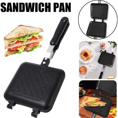 Breakfast Sandwich Maker Non-Stick Fast Heating Toaster Waffle Panini Grill With Long Handle For Breakfast Bread Snacks Dropship