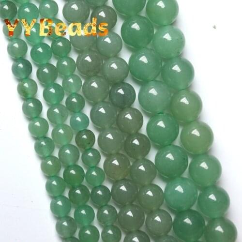 High Quality Natural Green Aventurine Jades Beads Spacer Loose Beads For Jewelry Making Charms Bracelet Earring 4 6 8 10 12 14mm
