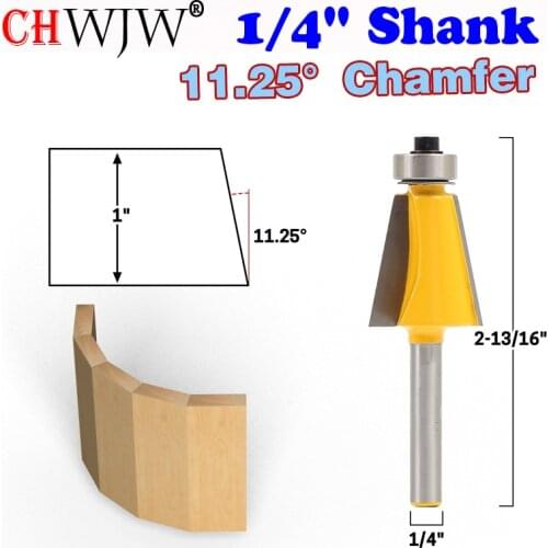 1pc 1/4" Shank 11.25 Degree Chamfer & Bevel Edging Router Bit woodworking cutter woodworking bits - Chwjw-13911q