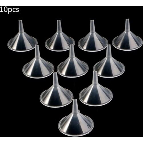 10Pcs Plastic Small Funnels For Perfume Liquid Essential Oil Filling Empty Bottle Packing Tool
