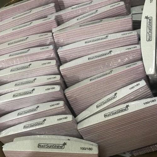 100Pcs/Set 100/180 Grit Nail File Buffer Block Grey Nail Art Sanding Buffer Files For Salon Manicure Tools Tips Washable Files