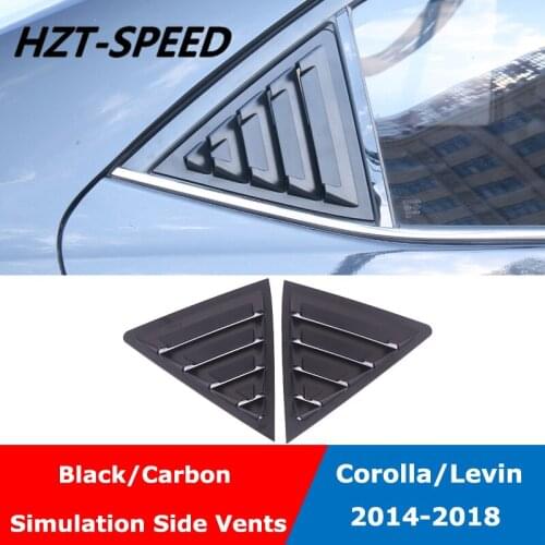2pcs ABS Carbon fiber color Quarter Panel Window Side Louvers Vent Trim for Toyota Corolla Levin 2014-2018 Sedan Car