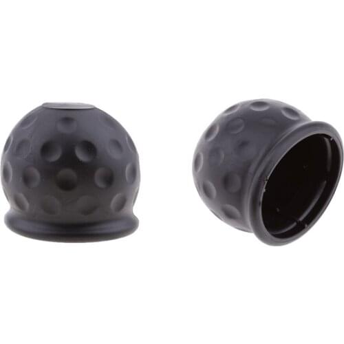 2pcs Black Towing Hitch Towball Cap Covers For Trailer Van Car Automotive