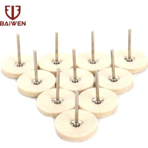 20Pcs 38mm Dremel Accessories Wool Felt Polishing Buffing Grinding Wheel Abrasive Pad with 3mm Shank for Power Tool Accessory