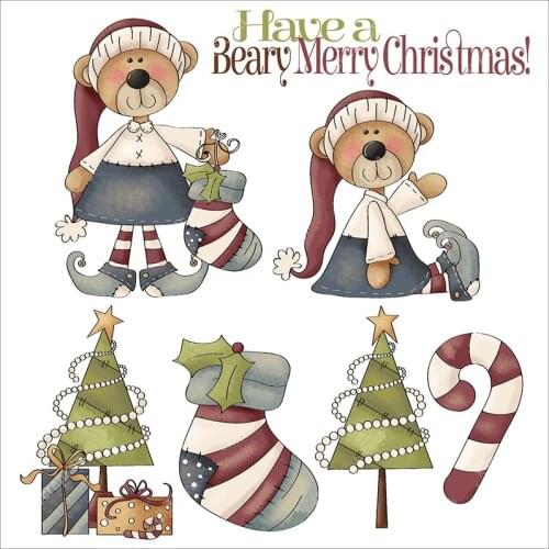 2019 New Arrival Christmas Bears Metal Cutting Dies 3D DIY Scrapbooking Carbon Sharp Craft Die Photo Invitation Cards Decoration