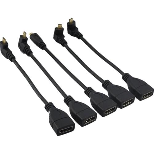 5PCS 17CM Micro HDMI Male to HDMI Female Cable Adapter Connector