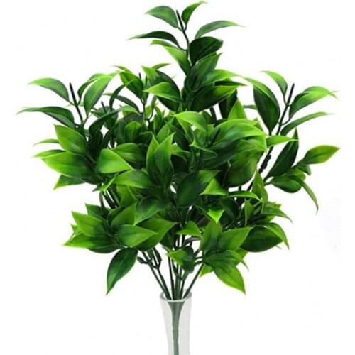 7 branches green artificial plants for garden bushes fake grass eucalyptus orange leaves faux plant for home shop decoration