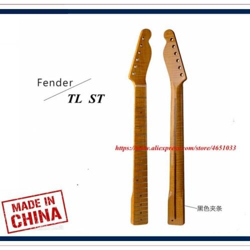 Guitar accessories parts - Electric Guitar Neck - ST/TL tiger pattern maple xylophone neck green bayonet sound point,21 Fret