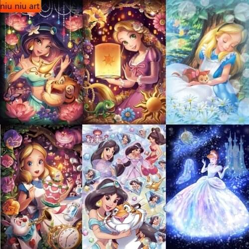 Disney Full Drill 5D DIY Diamond Painting"Cartoon Disney Princess "Embroidery Cross Stitch 5D Rhinestone Children Gift