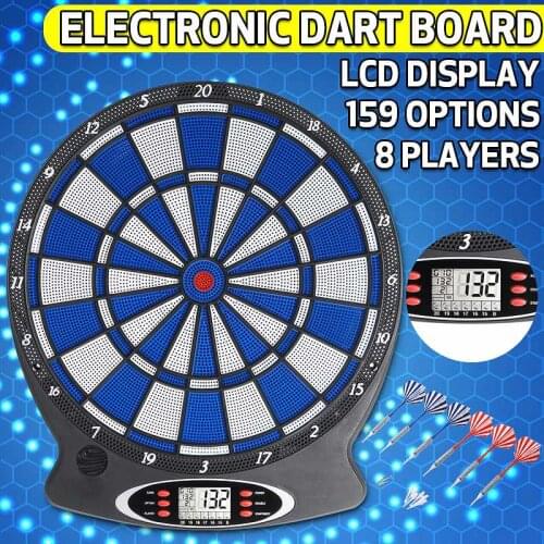 Automatic Scoring Dartboard Professional Electronic Dart Board Office Party Bar Games Soft Darts Target Board with 6 Darts