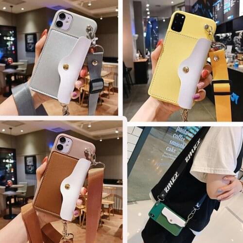 Card Coin Key Wallet Case for OPPO Find X2 Neo Lite Realme 5 5i 5s 6 7 7i X7 X50 Pro V3 V5 C11 C12 C15 C17 Cover with Lanyard