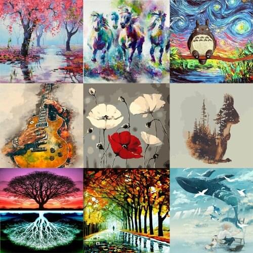 DIY Painting By Numbers Picture on wall loft Diy kit Oil painting Coloring by numbers canvas art wall art decor