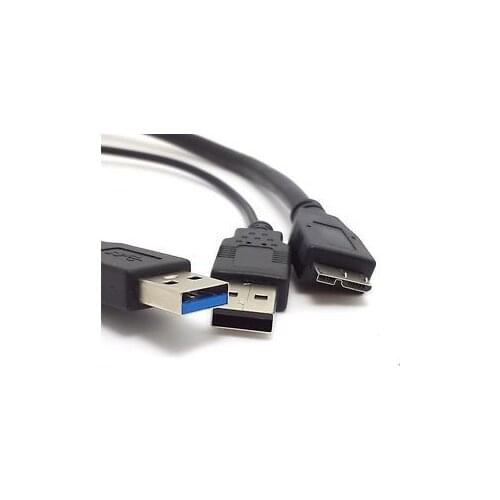 Jimier CY Cable USB 3.0 Y Cable A Type Male to Micro USB 3.0 Male for External Hard Disk 0.5M