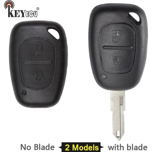 KEYECU 10x for Renault Kangoo Trafic Vauxhall Vivaro Movano Remote 2 Button Key Shell Case Cover Fob With / No Blade