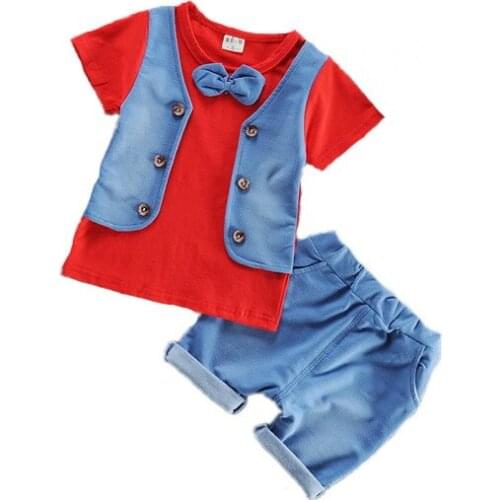 Baby Boys Clothing Set Toddler Cotton Baby Kids Clothes Summer Casual Children Suit Infant T-shirt+Pants 2Pcs Boy Gentleman Suit
