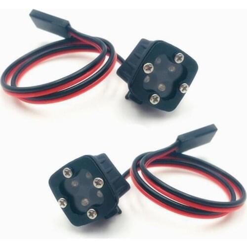 KYX Racing 4 LED Light Square Lamp for 1/7 1/8 1/10 RC Car Accessories Axial SCX10 II Traxxas TRX4 TRX-4 TRX-6 7.2-12V