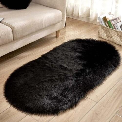 Soft Faux Sheepskin Hallway Porch Cushion Rug Plush Hotel Coffee Bar Carpet White Bedside Mattress