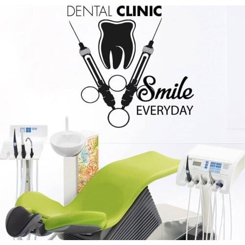 Wall Decals For Dental Clinic Office Tooth Vinyl Sticker Window Glass Stomatology Wall Decoration Waterproof Decal Murals Z284