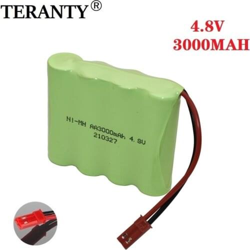 1-5PCS 4.8v 3000mAh NiMH Battery For RC Cars Robots Tanks Gun Boats AA 4.8v Rechargeable Battery Pack With JST Plug