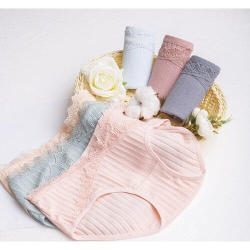 Low Waist Maternity Underwear Pregnant Cotton Breathable Belly Support Lower-waist Panties Lace Seamless Soft Care Underwear