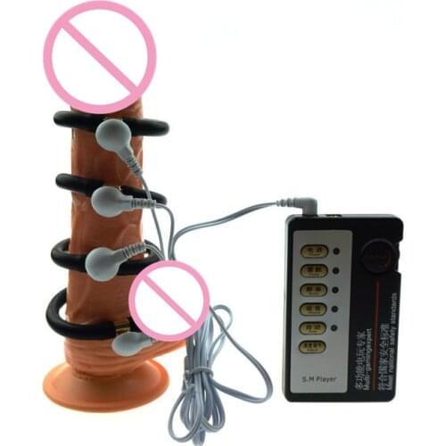 New Hot Electric Shock Pulse Penis Enlargement Stimulator electro sex for dildo, Sex Toys For Men