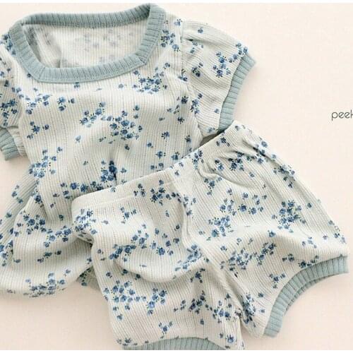 Newborn baby clothes summer fashion infant girl floral outfits 2pcs cotton set