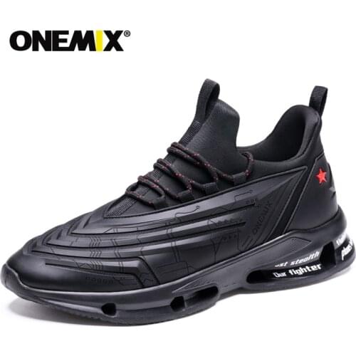 ONEMIX Mens Running Shoes 270 leather shoes shock absorption cushion soft energy midsole outdoor jogging shoes