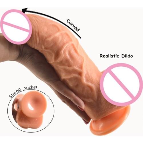 Realistic Dildo Big Clear Vein Skin Color Artificial Penis Fake Dick Sex Toys For Women Lesbian Masturbator Clit Stimulate